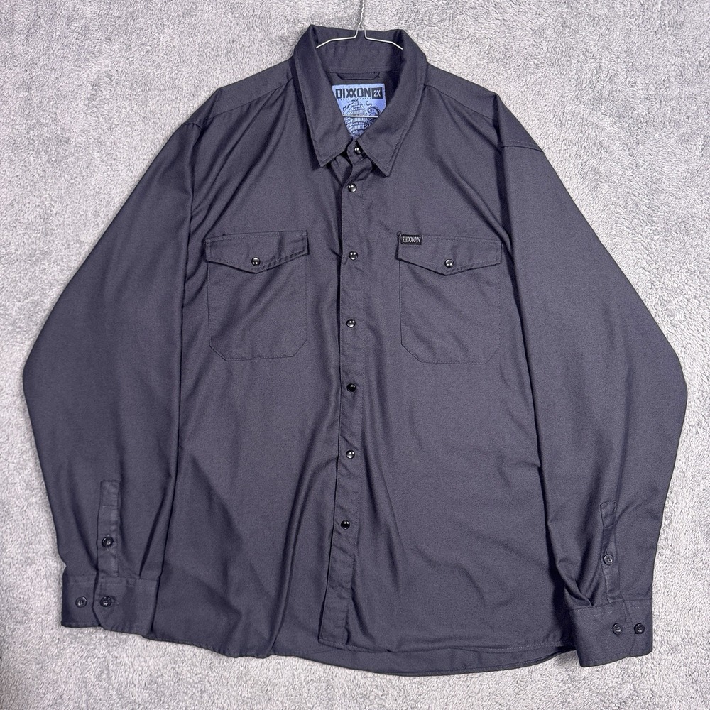 Dixxon Flannel Shirt Mens 2XL XXL Kraken Gray Pearl Snaps Button Down D-Tech